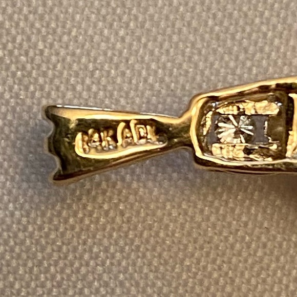 .58 ct. Natural Diamond 14K Yellow Gold Designer Diamond Cross Pendant Charm - Picture 6 of 7